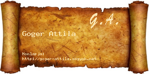 Goger Attila névjegykártya